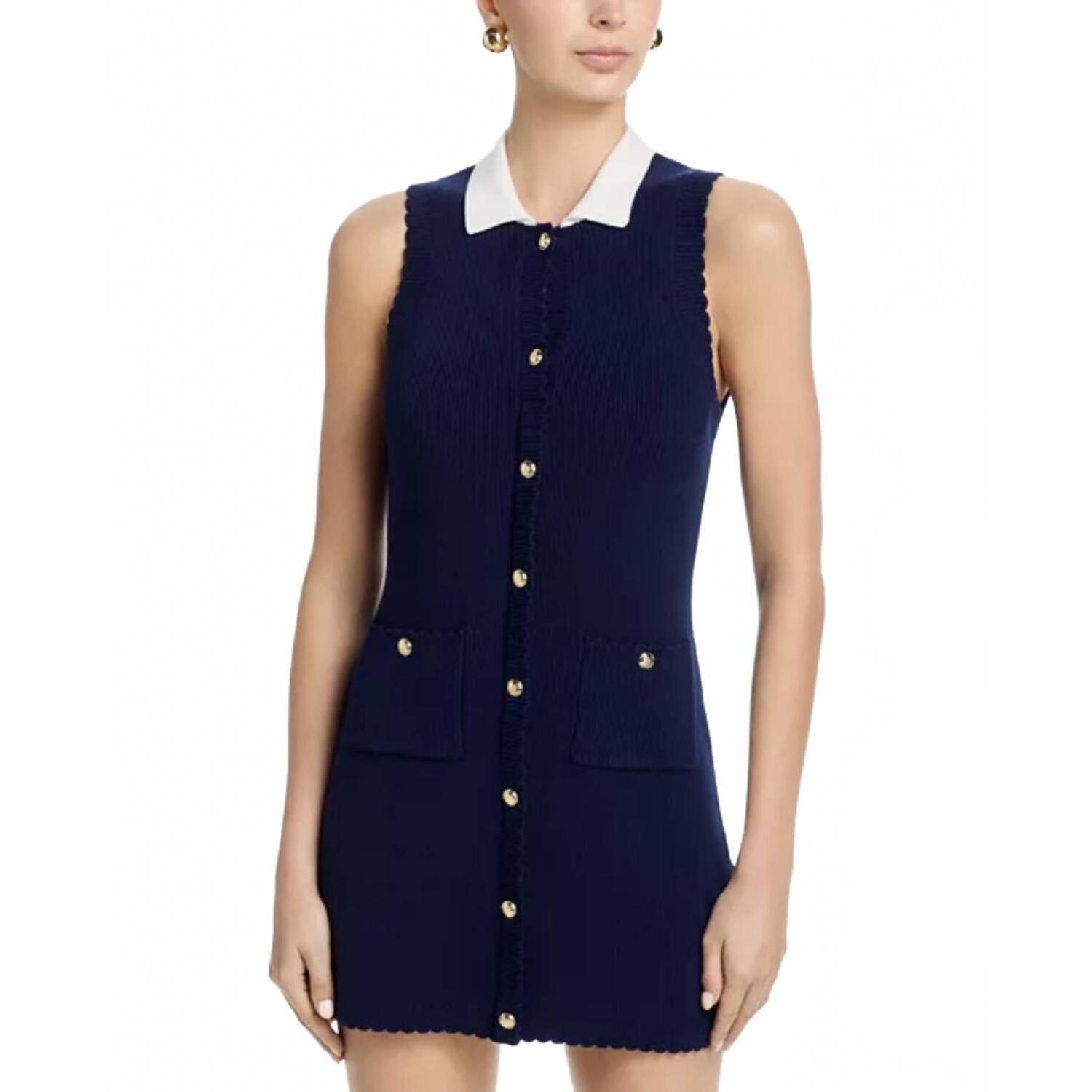 New French Connection Bennet Rib Knit Dress In Blue